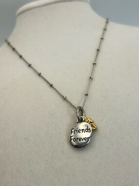 Brighton Friends Forever Pendant Necklace Two-tone Gold Silver Plated 18"